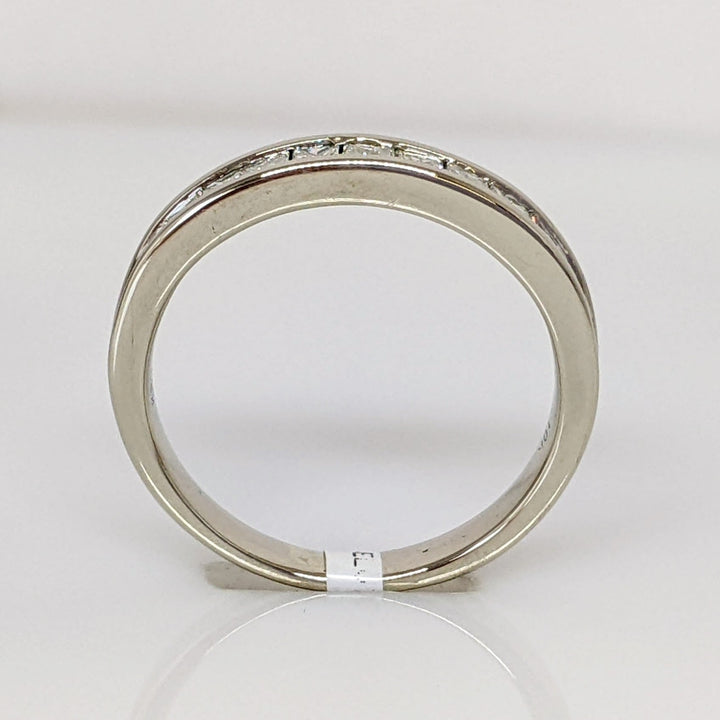 10K WHITE .44 CARAT TOTAL WEIGHT I1 G DIAMOND PRINCESS CUT (11) ESTATE CHANNEL SET BAND 2.3 GRAMS