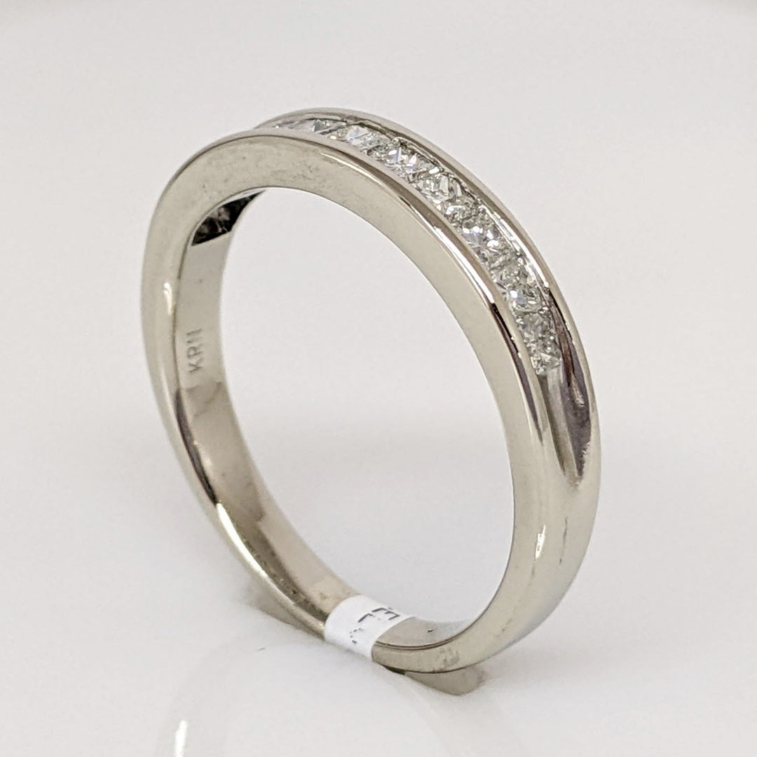 10K WHITE .44 CARAT TOTAL WEIGHT I1 G DIAMOND PRINCESS CUT (11) ESTATE CHANNEL SET BAND 2.3 GRAMS