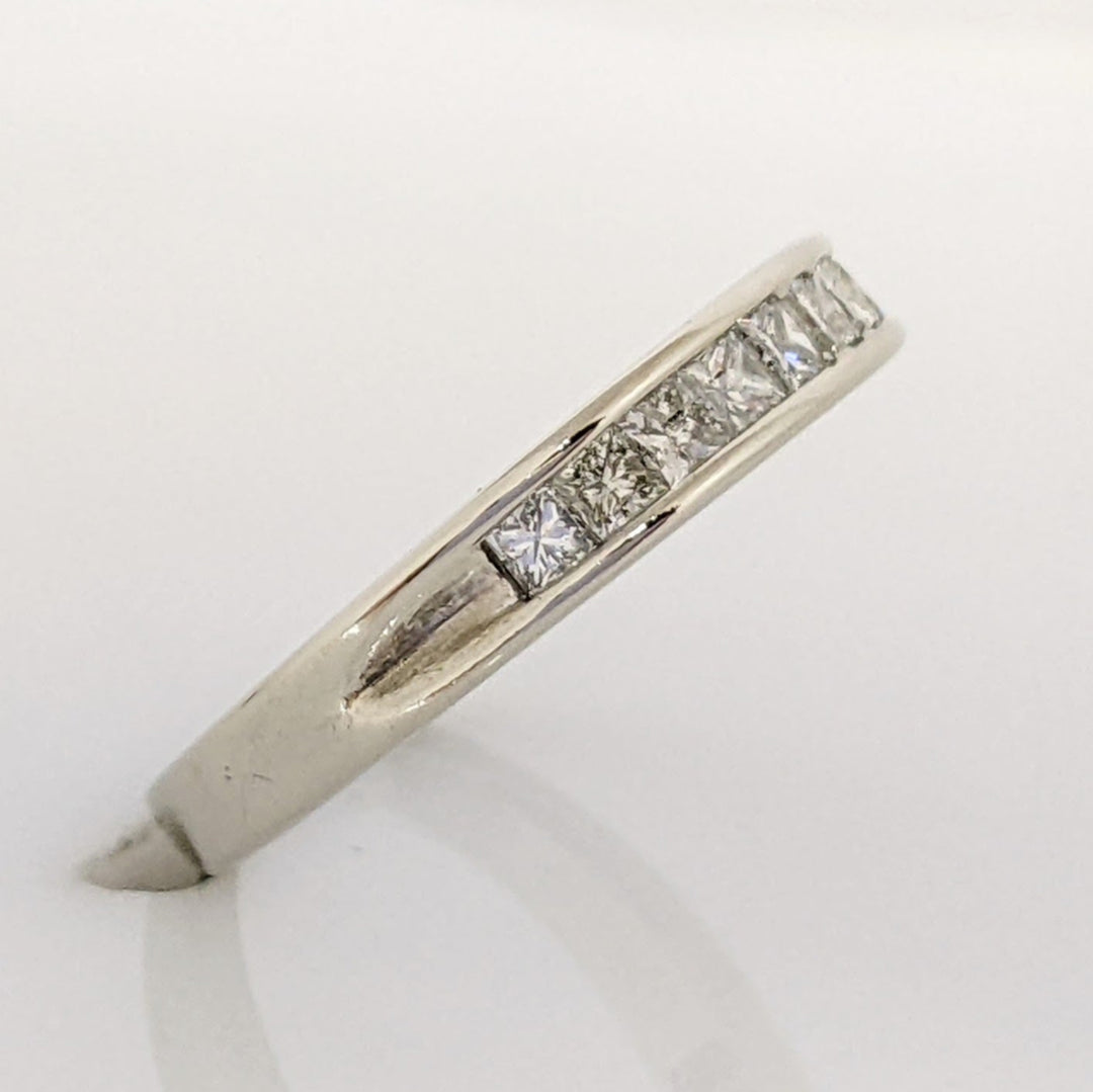 10K WHITE .44 CARAT TOTAL WEIGHT I1 G DIAMOND PRINCESS CUT (11) ESTATE CHANNEL SET BAND 2.3 GRAMS