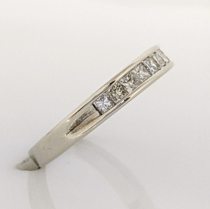 10K WHITE .44 CARAT TOTAL WEIGHT I1 G DIAMOND PRINCESS CUT (11) ESTATE CHANNEL SET BAND 2.3 GRAMS