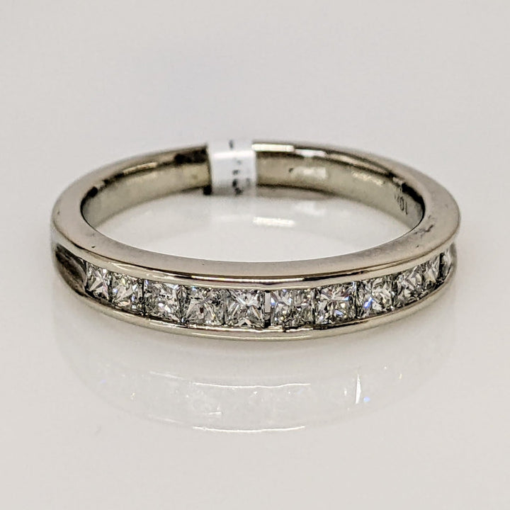 10K WHITE .44 CARAT TOTAL WEIGHT I1 G DIAMOND PRINCESS CUT (11) ESTATE CHANNEL SET BAND 2.3 GRAMS