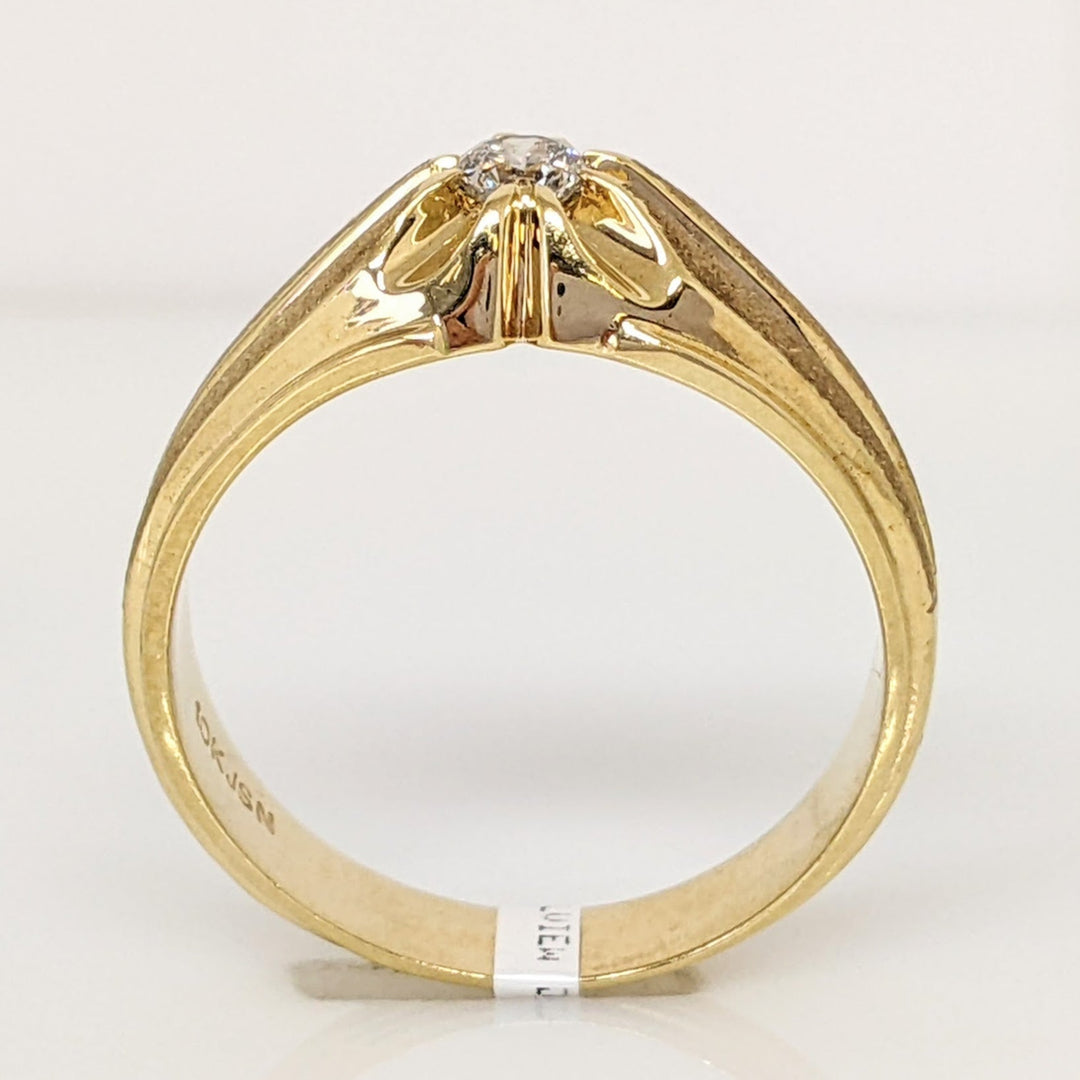 10K .17 CARAT TOTAL PROMOTIONAL ROUND DIAMOND ESTATE BELCHER RING 5.8 GRAMS