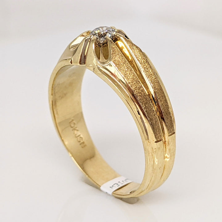 10K .17 CARAT TOTAL PROMOTIONAL ROUND DIAMOND ESTATE BELCHER RING 5.8 GRAMS