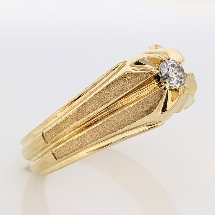 10K .17 CARAT TOTAL PROMOTIONAL ROUND DIAMOND ESTATE BELCHER RING 5.8 GRAMS