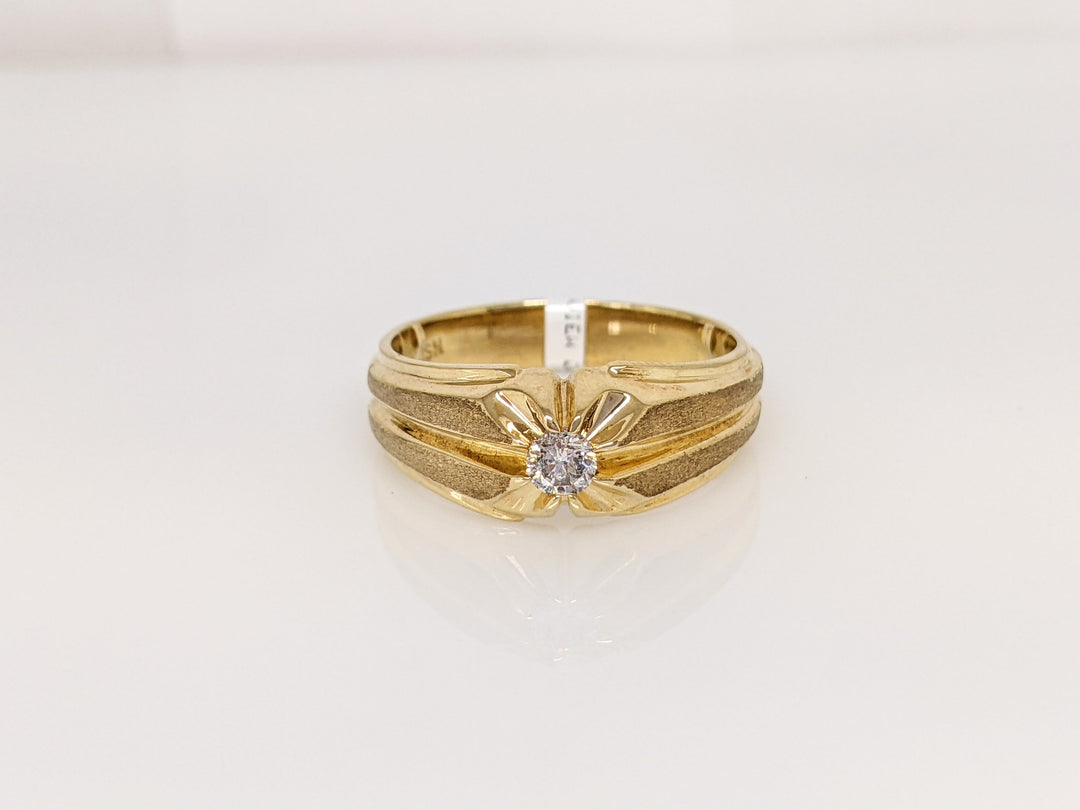 10K .17 CARAT TOTAL PROMOTIONAL ROUND DIAMOND ESTATE BELCHER RING 5.8 GRAMS
