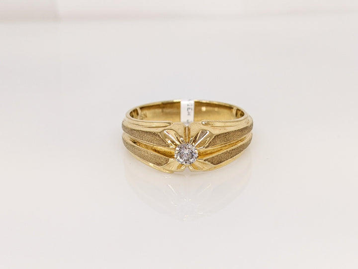 10K .17 CARAT TOTAL PROMOTIONAL ROUND DIAMOND ESTATE BELCHER RING 5.8 GRAMS
