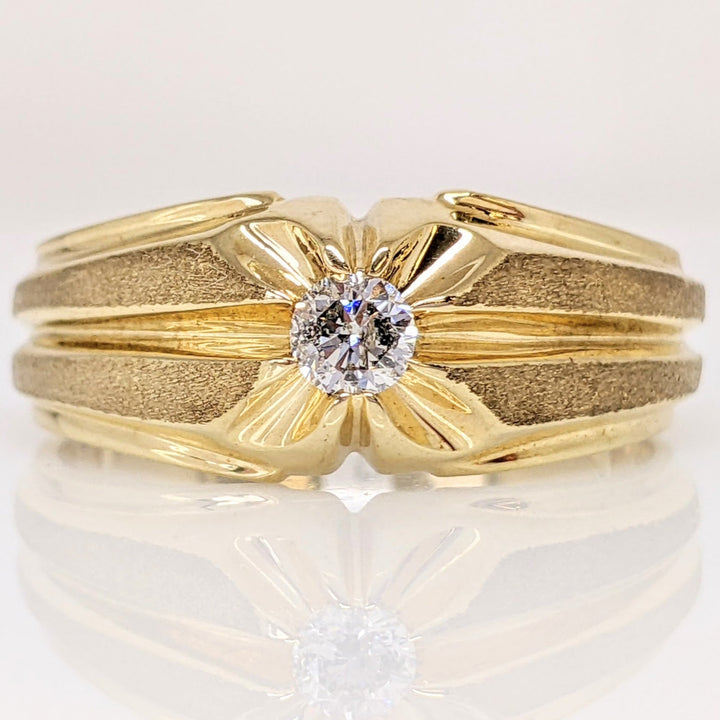 10K .17 CARAT TOTAL PROMOTIONAL ROUND DIAMOND ESTATE BELCHER RING 5.8 GRAMS