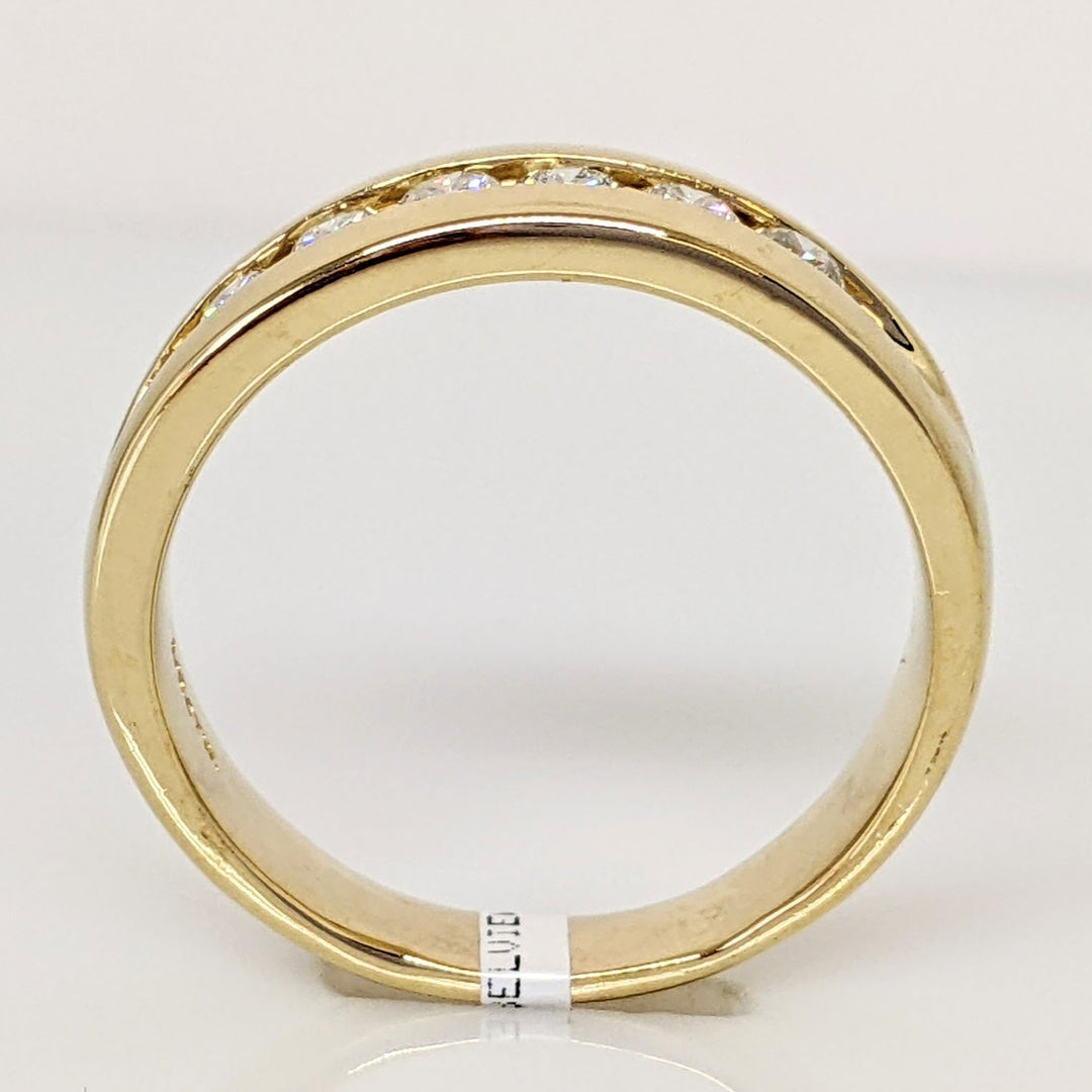 14K .48 CARAT TOTAL WEIGHT I1 H DIAMOND ROUND (6) ESTATE CHANNEL SET ESTATE BAND 6.5 GRAMS
