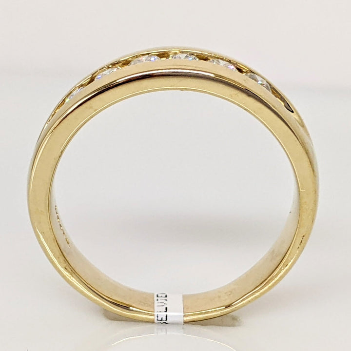 14K .48 CARAT TOTAL WEIGHT I1 H DIAMOND ROUND (6) ESTATE CHANNEL SET ESTATE BAND 6.5 GRAMS