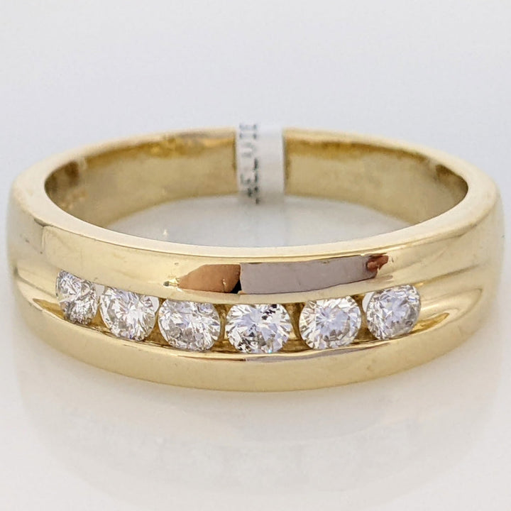 14K .48 CARAT TOTAL WEIGHT I1 H DIAMOND ROUND (6) ESTATE CHANNEL SET ESTATE BAND 6.5 GRAMS