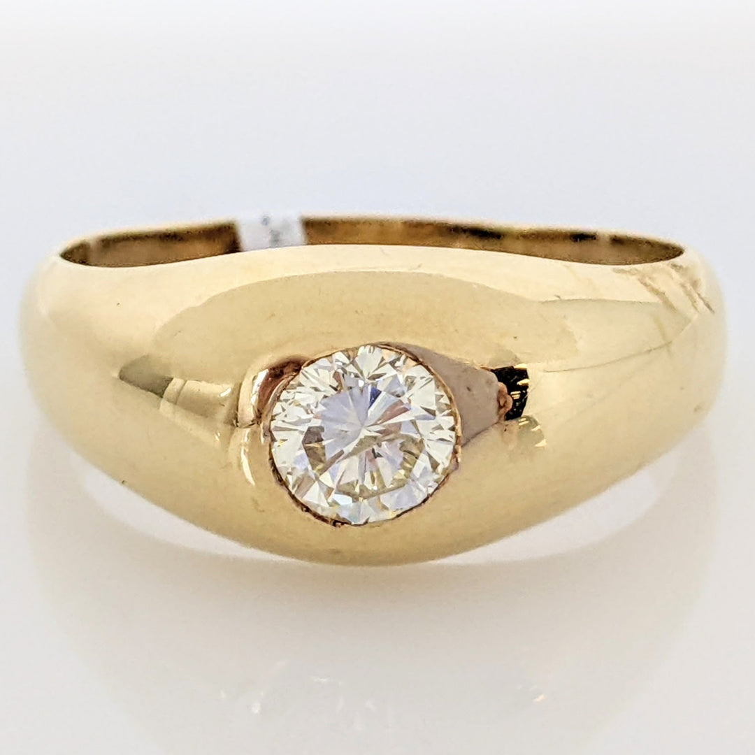 14K .72 CARAT TOTAL I1 K DIAMOND ROUND ESTATE BEZEL RING 5.4 GRAMS