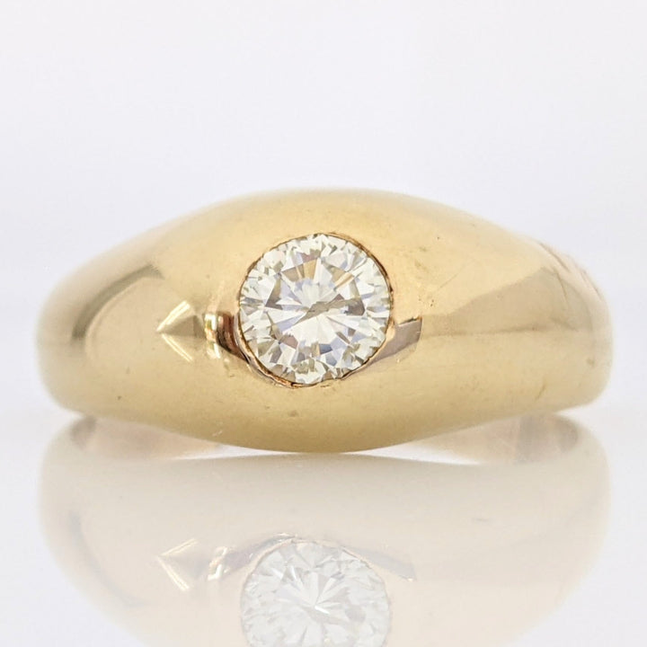 14K .72 CARAT TOTAL I1 K DIAMOND ROUND ESTATE BEZEL RING 5.4 GRAMS