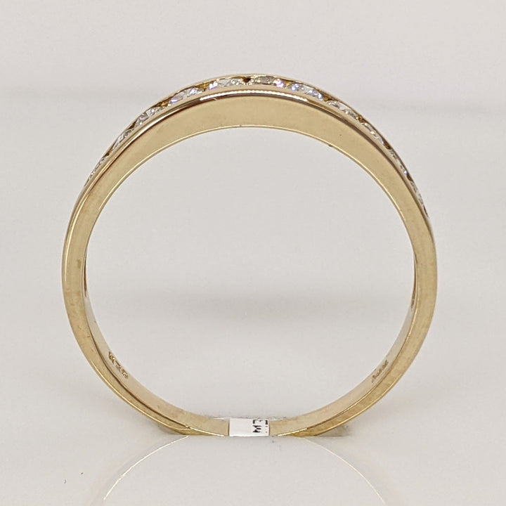 14K .44 CARAT TOTAL WEIGHT SI1 I DIAMOND ROUND (11) ESTATE CHANNEL BAND 1.9 GRAMS