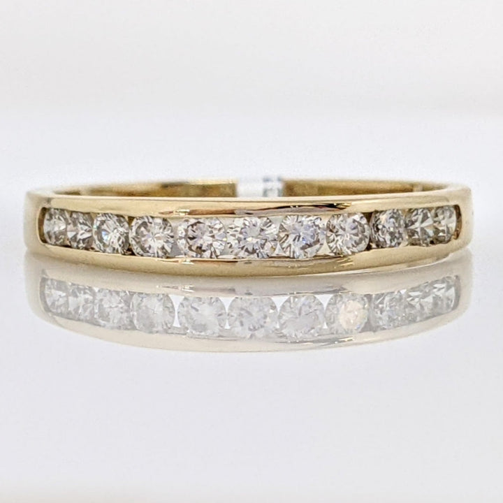 14K .44 CARAT TOTAL WEIGHT SI1 I DIAMOND ROUND (11) ESTATE CHANNEL BAND 1.9 GRAMS