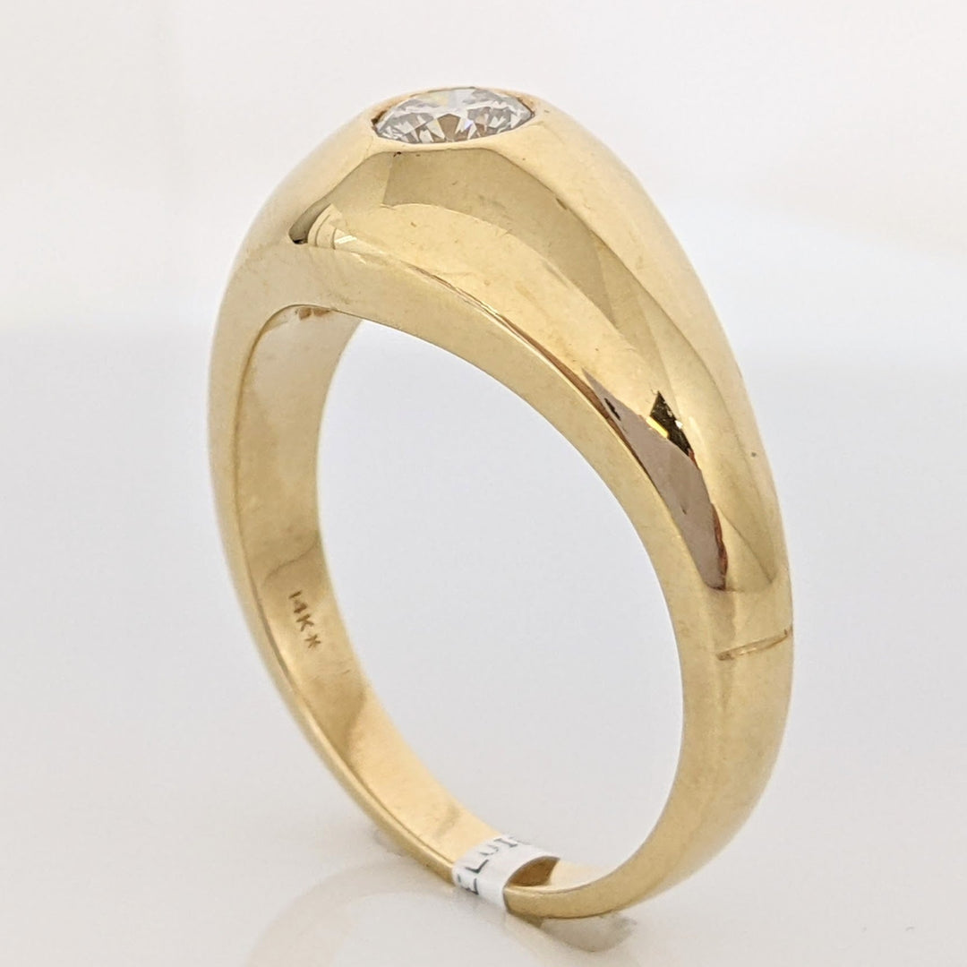 14K .47 CARAT TOTAL WEIGHT SI1 I DIAMOND ROUND BEZEL ESTATE RING 9.6 GRAMS