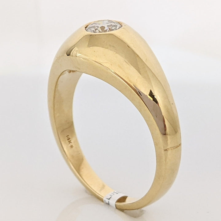 14K .47 CARAT TOTAL WEIGHT SI1 I DIAMOND ROUND BEZEL ESTATE RING 9.6 GRAMS