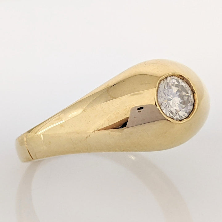 14K .47 CARAT TOTAL WEIGHT SI1 I DIAMOND ROUND BEZEL ESTATE RING 9.6 GRAMS