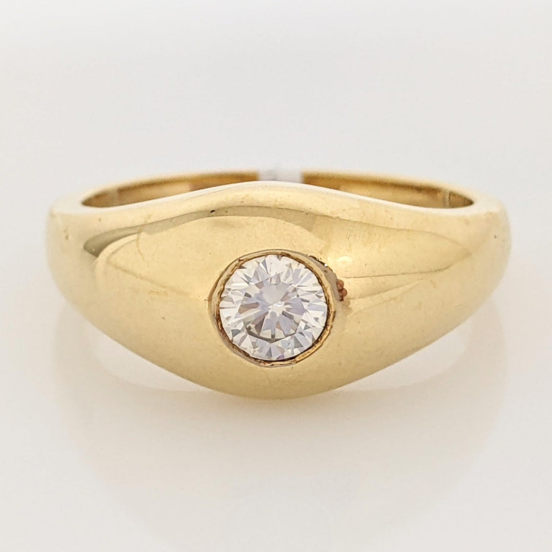 14K .47 CARAT TOTAL WEIGHT SI1 I DIAMOND ROUND BEZEL ESTATE RING 9.6 GRAMS