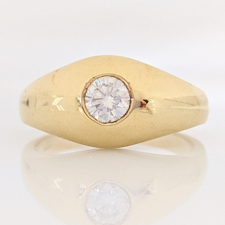14K .47 CARAT TOTAL WEIGHT SI1 I DIAMOND ROUND BEZEL ESTATE RING 9.6 GRAMS
