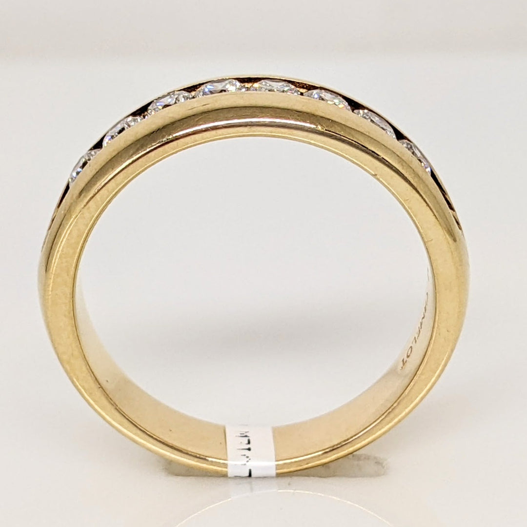 14K .48 CARAT TOTAL WEIGHT (8) ROUND DIAMOND ESTATE BAND 5.2 GRAMS