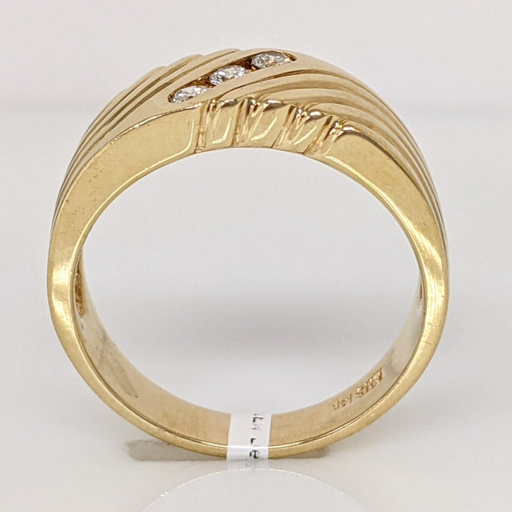 14K .13 CARAT TOTAL WEIGHT SI2 J (3) ROUND DIAMOND ESTATE RING 6.4 GRAMS