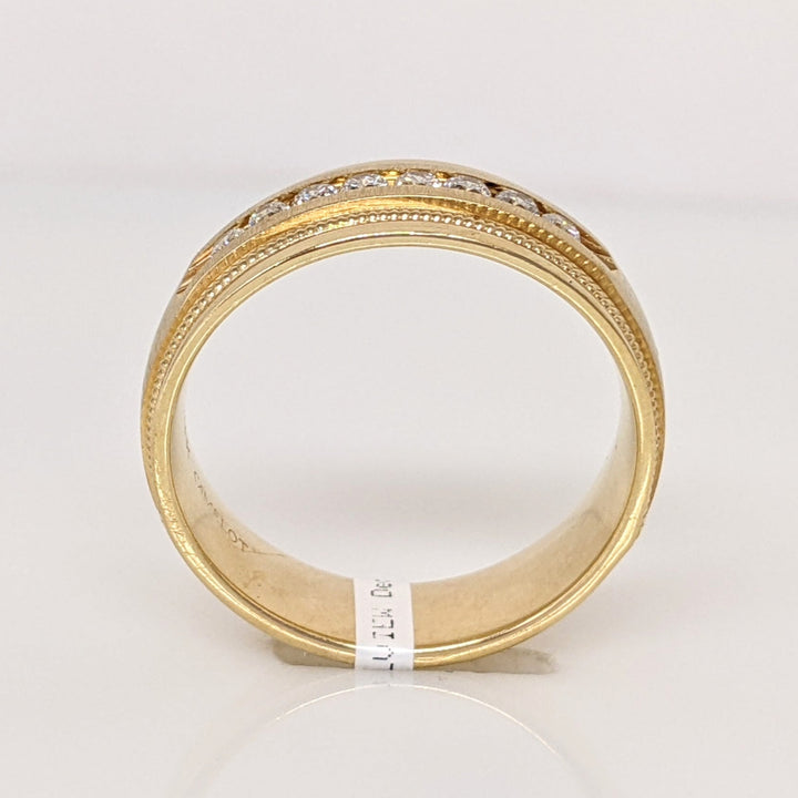 14K .24 CARAT TOTAL WEIGHT (8) ROUND DIAMOND ESTATE BAND 6.3 GRAMS