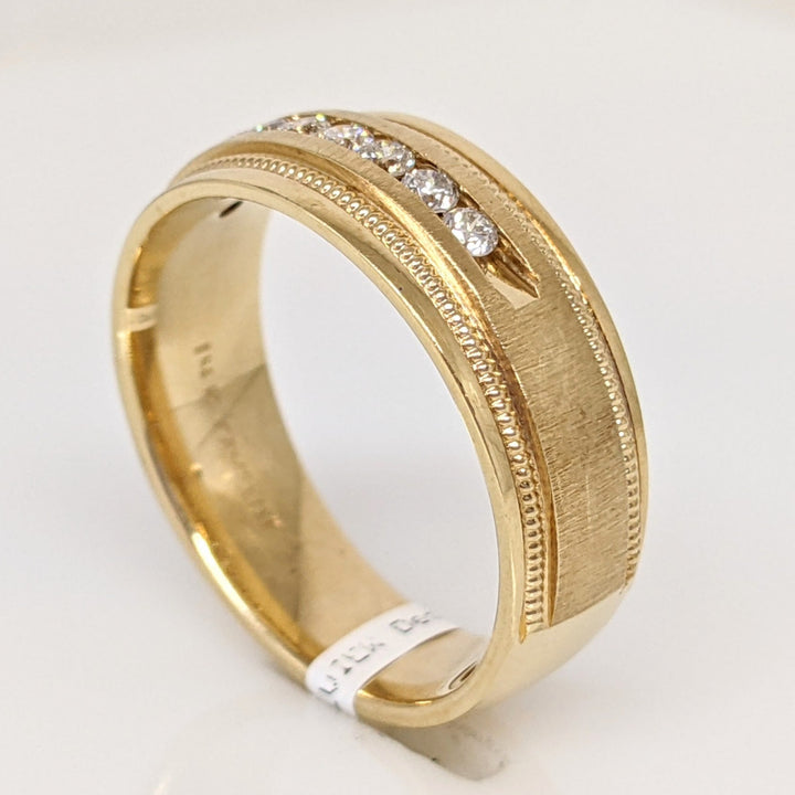 14K .24 CARAT TOTAL WEIGHT (8) ROUND DIAMOND ESTATE BAND 6.3 GRAMS