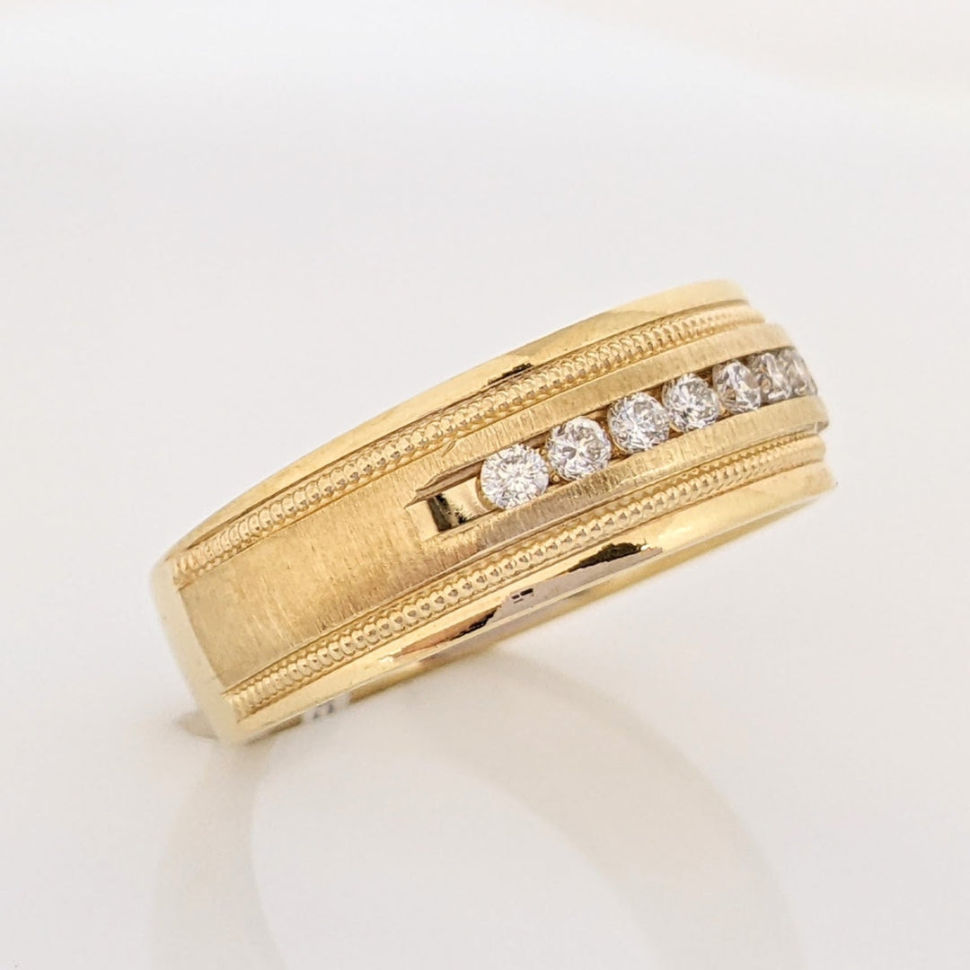 14K .24 CARAT TOTAL WEIGHT (8) ROUND DIAMOND ESTATE BAND 6.3 GRAMS
