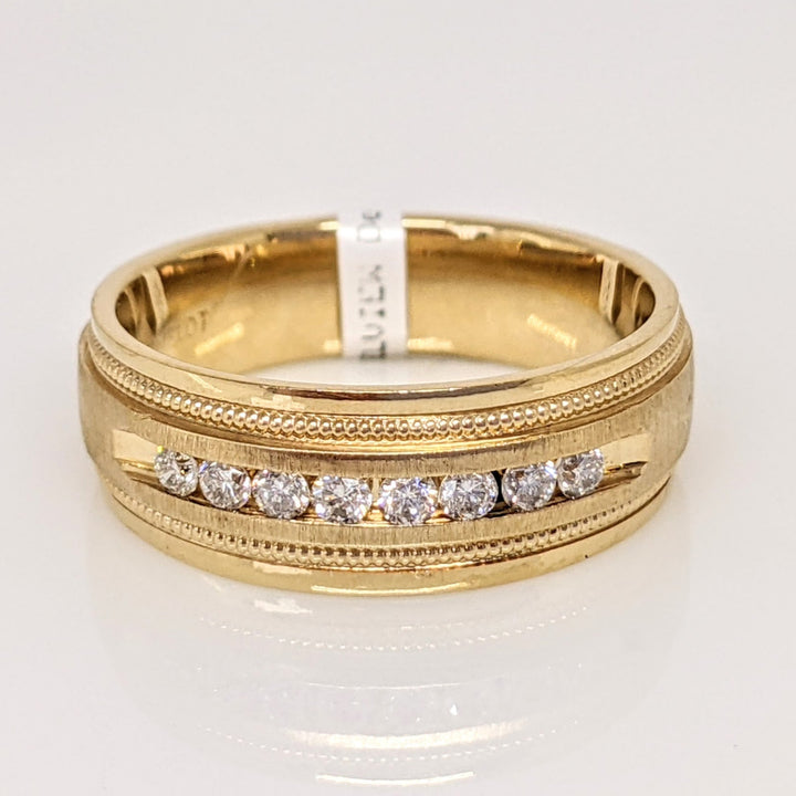 14K .24 CARAT TOTAL WEIGHT (8) ROUND DIAMOND ESTATE BAND 6.3 GRAMS