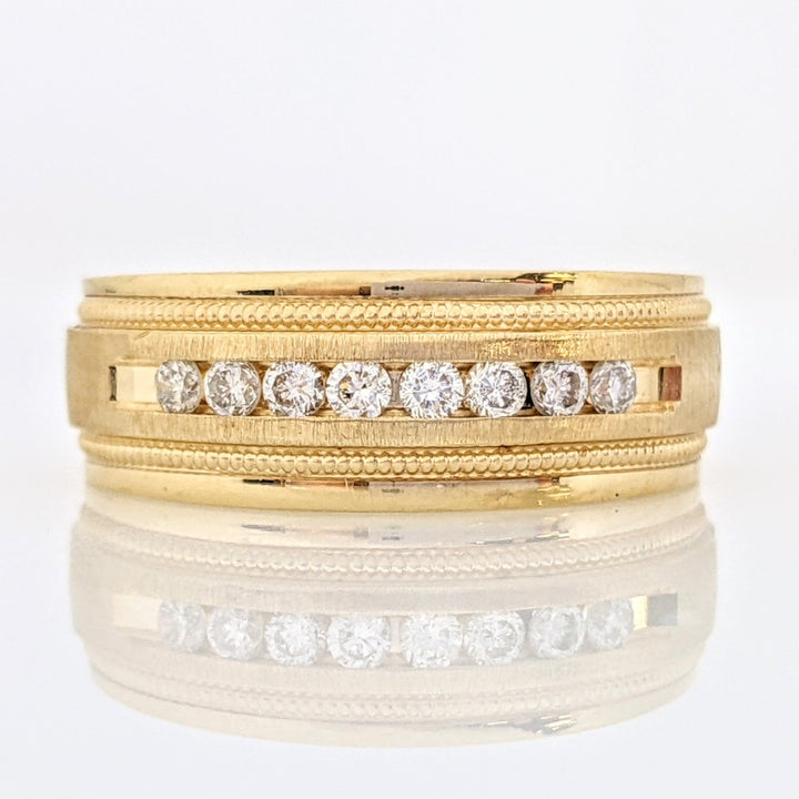 14K .24 CARAT TOTAL WEIGHT (8) ROUND DIAMOND ESTATE BAND 6.3 GRAMS