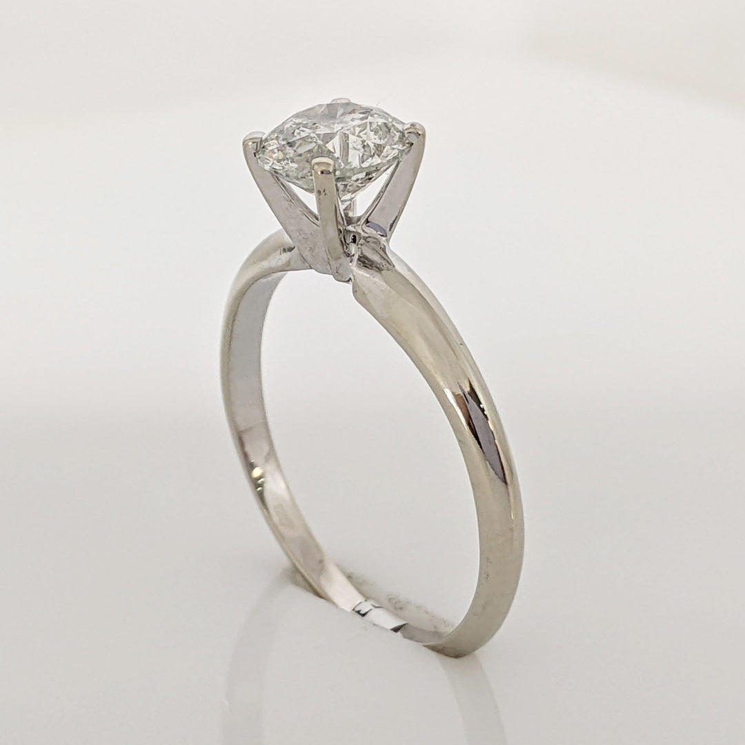 14K WHITE .97 CARAT TOTAL I2 G DIAMOND ROUND ESTATE SOLITAIRE RING 1.9 GRAMS