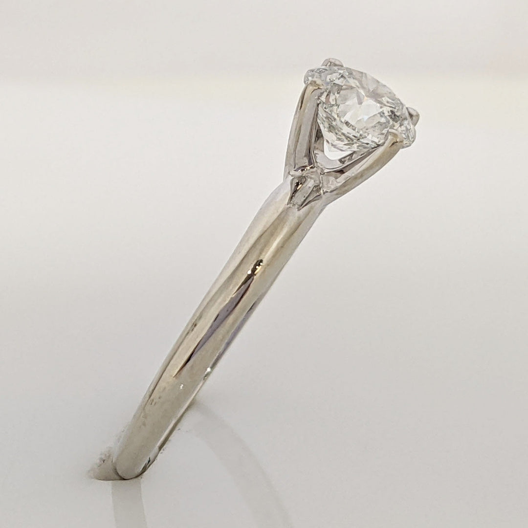 14K WHITE .97 CARAT TOTAL I2 G DIAMOND ROUND ESTATE SOLITAIRE RING 1.9 GRAMS