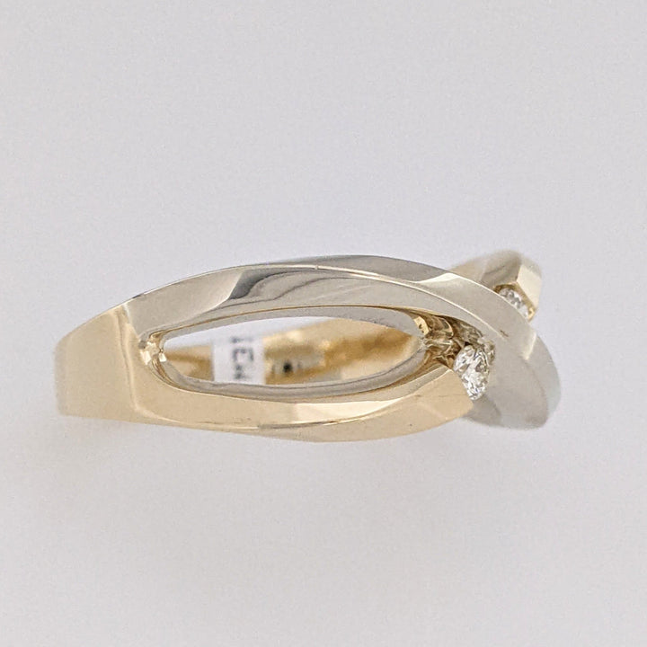 14K TWO- TONE FIGURE 8 WITH (2) MELEE ESTATE RING 4.2 GRAMS