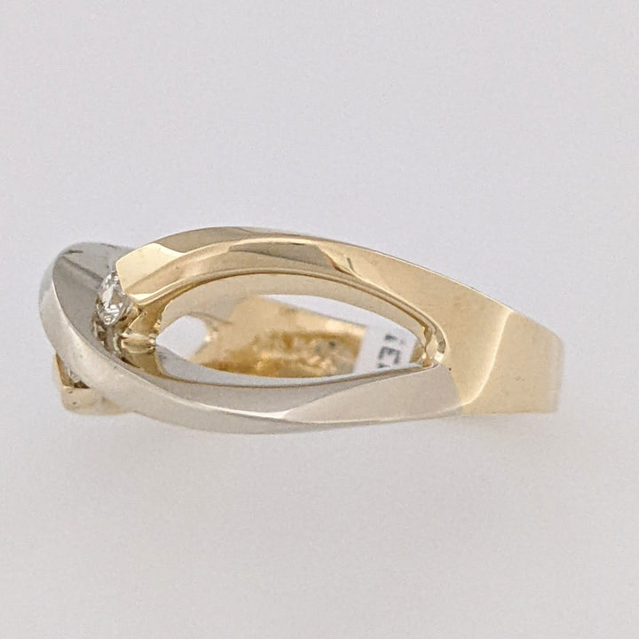 14K TWO- TONE FIGURE 8 WITH (2) MELEE ESTATE RING 4.2 GRAMS