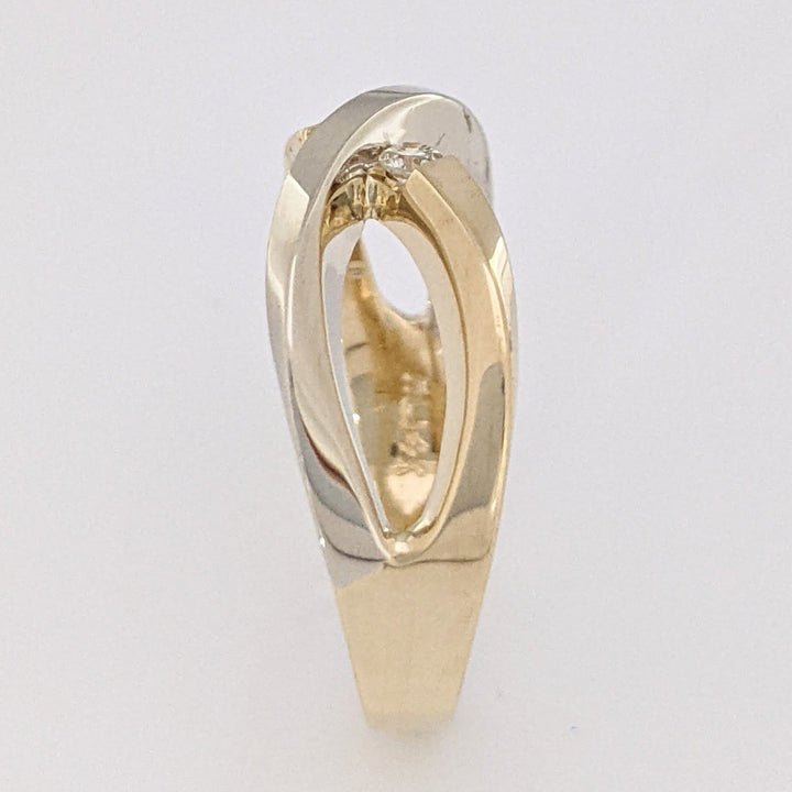 14K TWO- TONE FIGURE 8 WITH (2) MELEE ESTATE RING 4.2 GRAMS