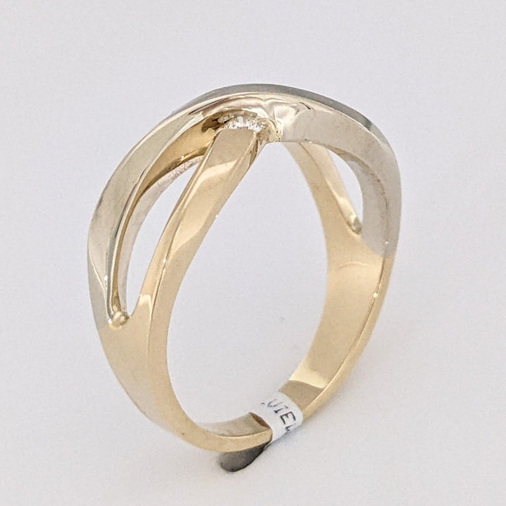 14K TWO- TONE FIGURE 8 WITH (2) MELEE ESTATE RING 4.2 GRAMS