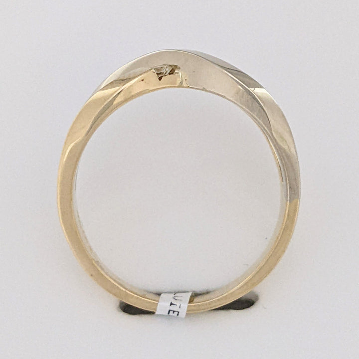 14K TWO- TONE FIGURE 8 WITH (2) MELEE ESTATE RING 4.2 GRAMS