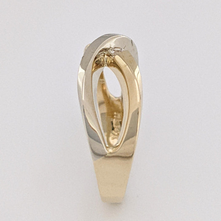 14K TWO- TONE FIGURE 8 WITH (2) MELEE ESTATE RING 4.2 GRAMS