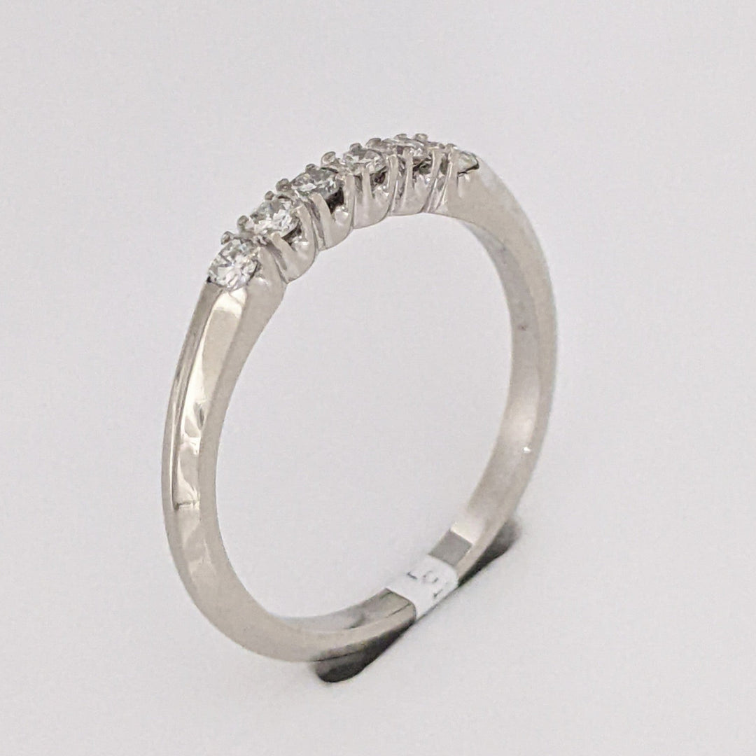 14K WHITE .20 CARAT TOTAL WEIGHT SI1 H DIAMOND ROUND (6) PRONG SET ESTATE BAND 2.0 GRAMS