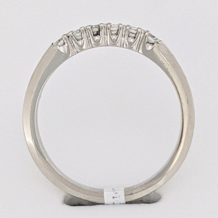 14K WHITE .20 CARAT TOTAL WEIGHT SI1 H DIAMOND ROUND (6) PRONG SET ESTATE BAND 2.0 GRAMS