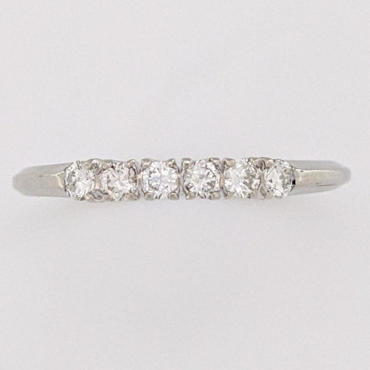 14K WHITE .20 CARAT TOTAL WEIGHT SI1 H DIAMOND ROUND (6) PRONG SET ESTATE BAND 2.0 GRAMS