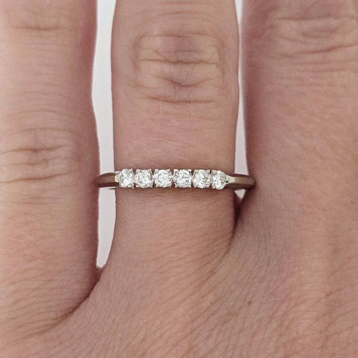 14K WHITE .20 CARAT TOTAL WEIGHT SI1 H DIAMOND ROUND (6) PRONG SET ESTATE BAND 2.0 GRAMS