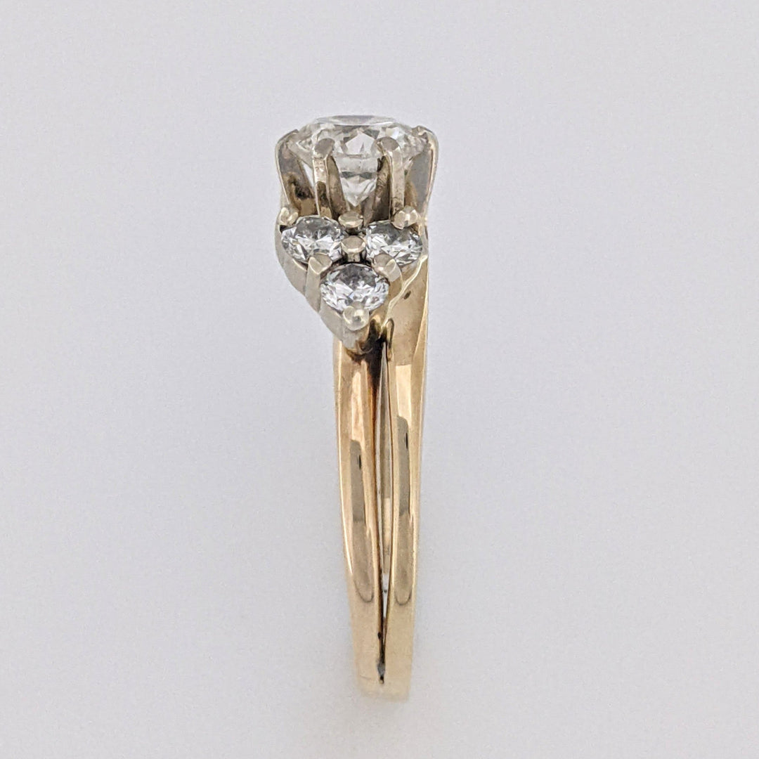 14K 1.09 CARAT TOTAL WEIGHT VS2 J DIAMOND ROUND (7) ESTATE RING/ WRAP 4.2 GRAMS