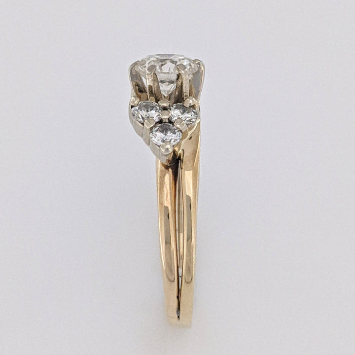 14K 1.09 CARAT TOTAL WEIGHT VS2 J DIAMOND ROUND (7) ESTATE RING/ WRAP 4.2 GRAMS