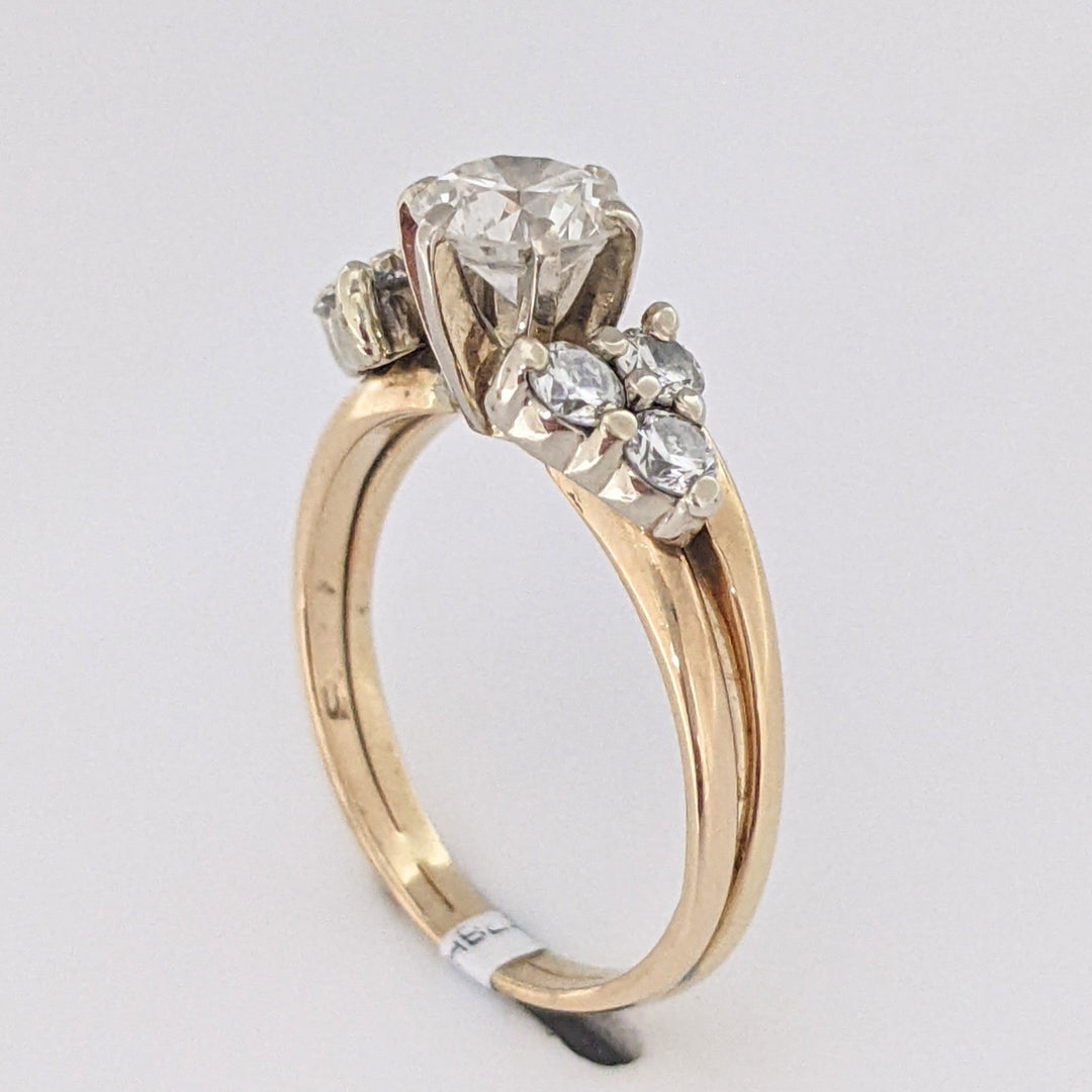 14K 1.09 CARAT TOTAL WEIGHT VS2 J DIAMOND ROUND (7) ESTATE RING/ WRAP 4.2 GRAMS