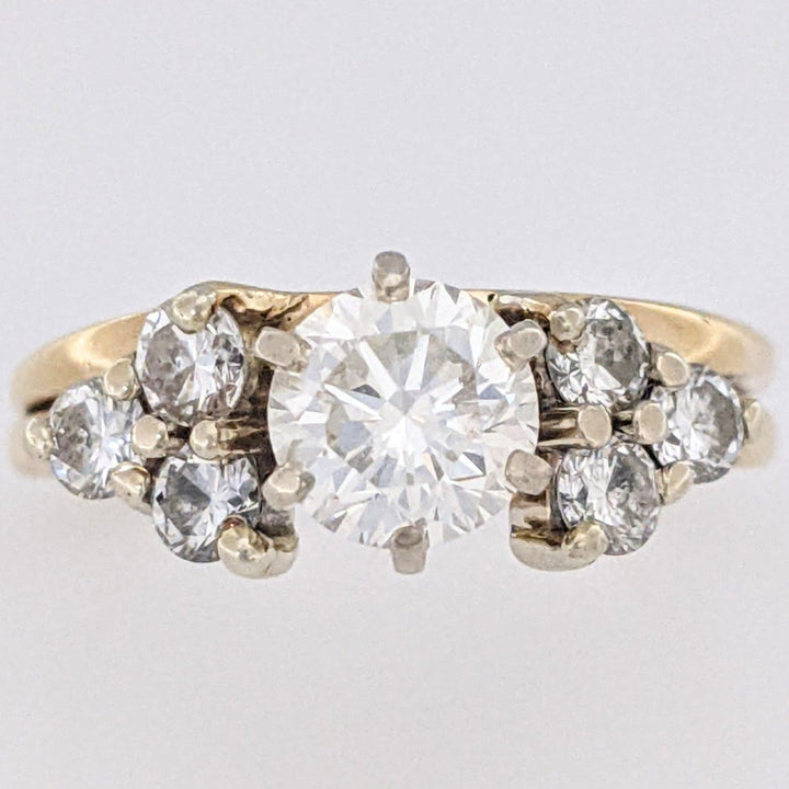 14K 1.09 CARAT TOTAL WEIGHT VS2 J DIAMOND ROUND (7) ESTATE RING/ WRAP 4.2 GRAMS