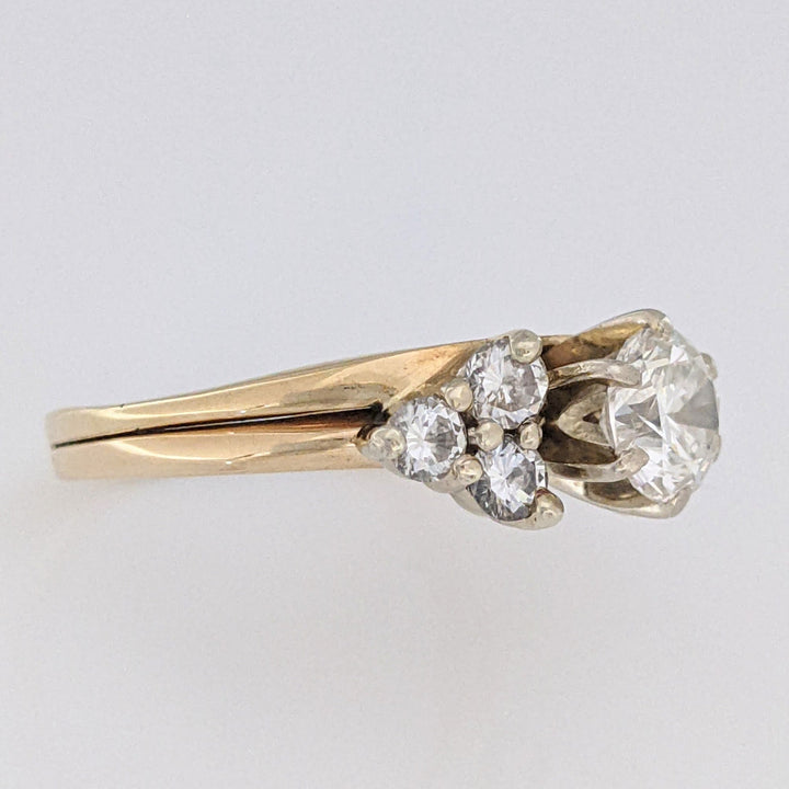 14K 1.09 CARAT TOTAL WEIGHT VS2 J DIAMOND ROUND (7) ESTATE RING/ WRAP 4.2 GRAMS