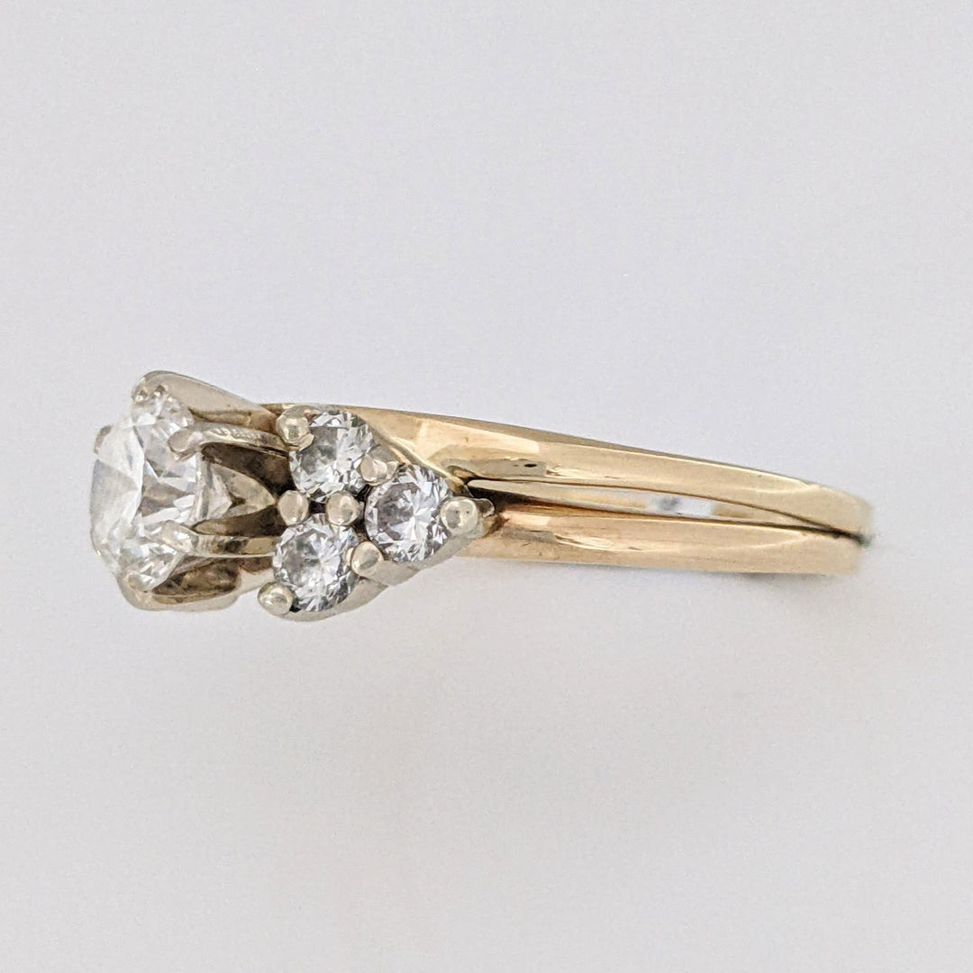 14K 1.09 CARAT TOTAL WEIGHT VS2 J DIAMOND ROUND (7) ESTATE RING/ WRAP 4.2 GRAMS