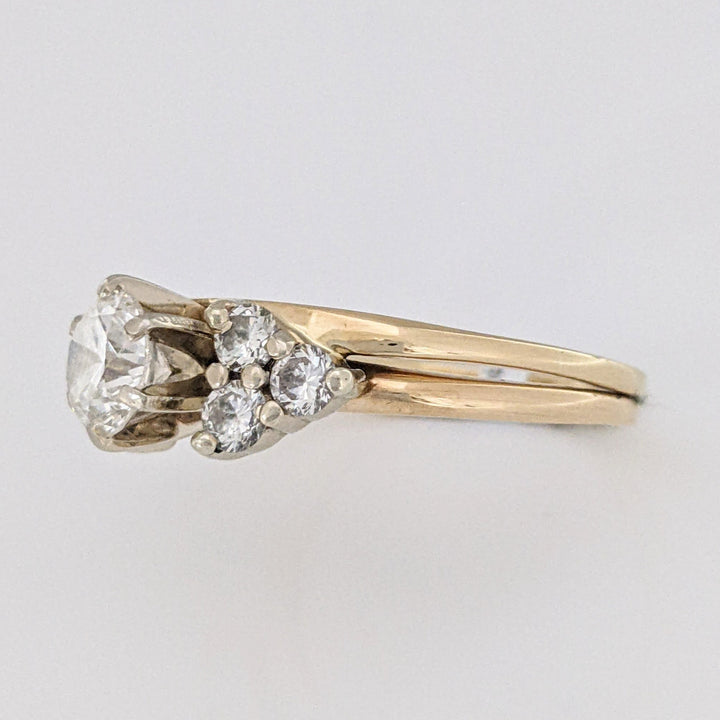 14K 1.09 CARAT TOTAL WEIGHT VS2 J DIAMOND ROUND (7) ESTATE RING/ WRAP 4.2 GRAMS