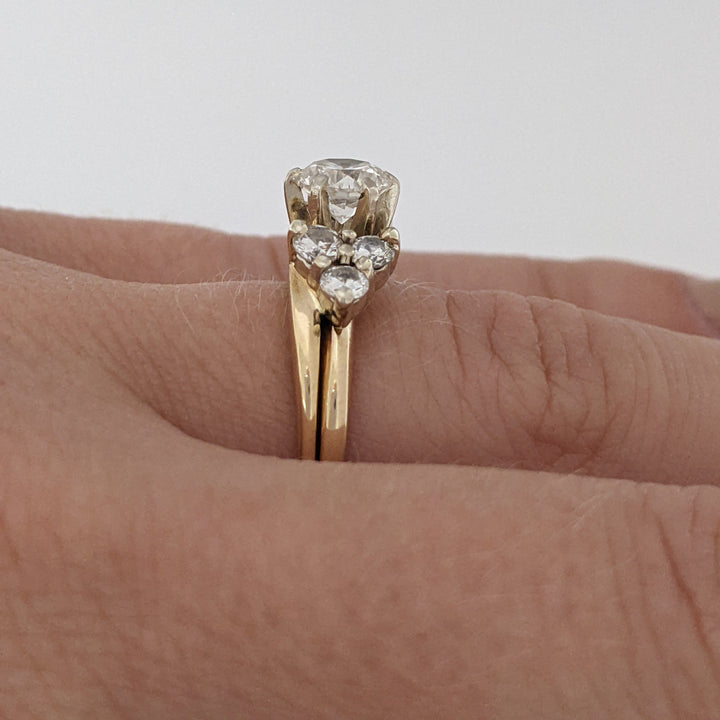 14K 1.09 CARAT TOTAL WEIGHT VS2 J DIAMOND ROUND (7) ESTATE RING/ WRAP 4.2 GRAMS